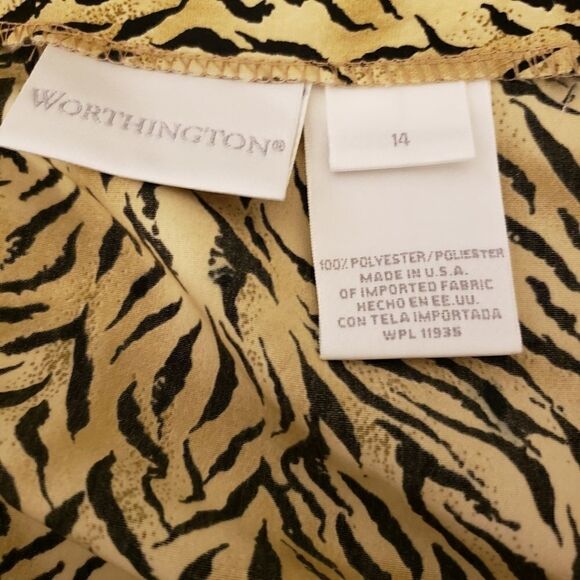 Worthington shirt wrap skirt animal print size 14 - Picture 2 of 4